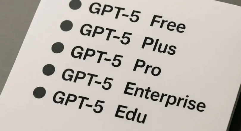 GPT-5 в тарифах ChatGPT: Free, Plus, Pro, Team, Enterprise