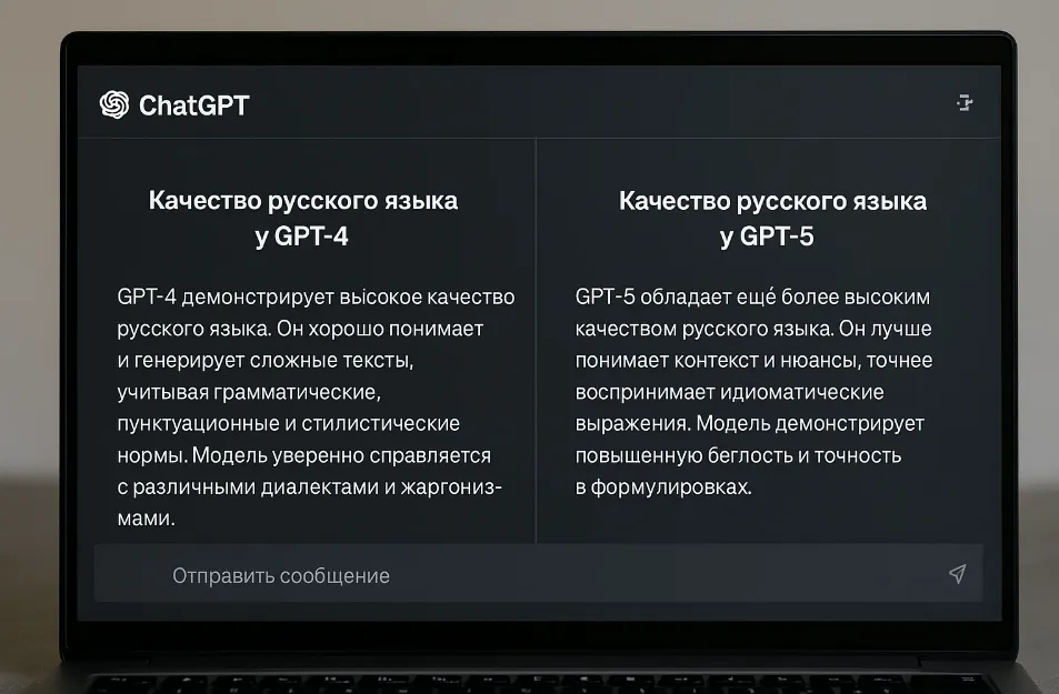 Качество русского языка у GPT-4 и GPT-5